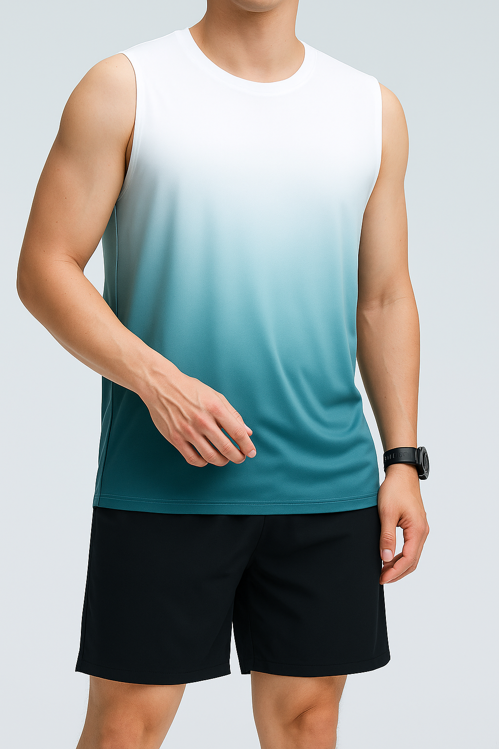 Men’s Ice Silk Quick-Dry Sleeveless Sportswear Set – Breathable Gym Tank Top & Shorts Outfit for Training and Running
