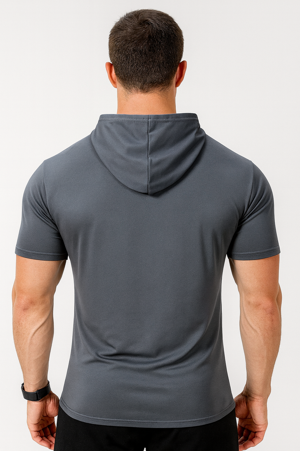 Men’s Short Sleeve Hoodie T-Shirt – Lightweight Athletic Hooded Top for Gym, Training & Casual Wear