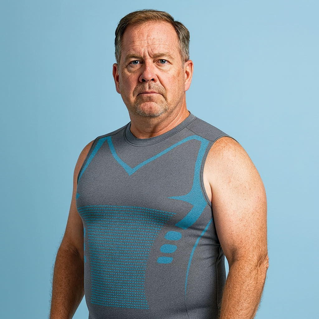 Men’s Compression Shirt for Slimming and Hiding Belly, Love Handles, and Gynecomastia | ErgonBoost 2.0