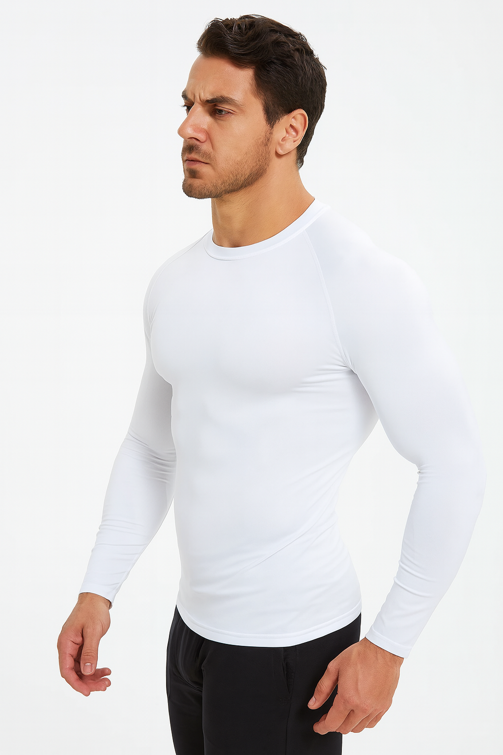 Men's Long Sleeve Compression Shirt – Dry Fit Rashguard for Gym, MMA & Running