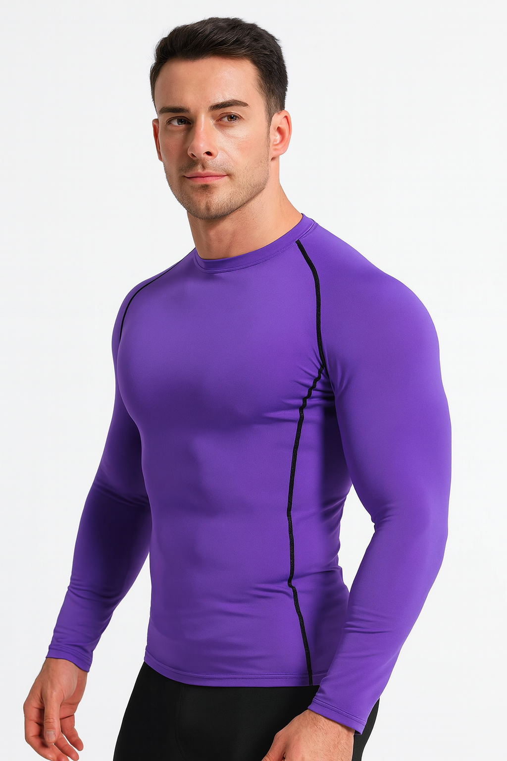 Men's Long Sleeve Compression Shirt – Dry Fit Rashguard for Gym, MMA & Running