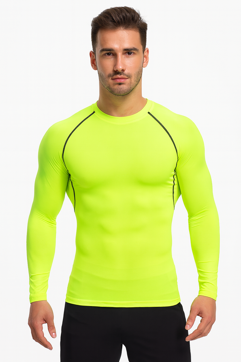 Men's Long Sleeve Compression Shirt – Dry Fit Rashguard for Gym, MMA & Running