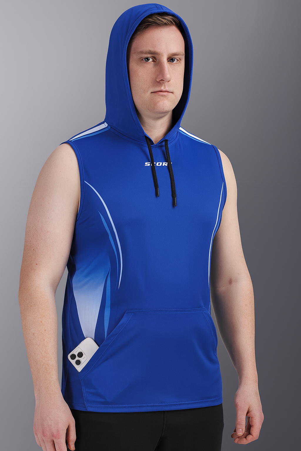Men’s Quick-Dry Hooded Sports Vest – Ice Silk Breathable Sleeveless Gym Top for Running & Streetwear