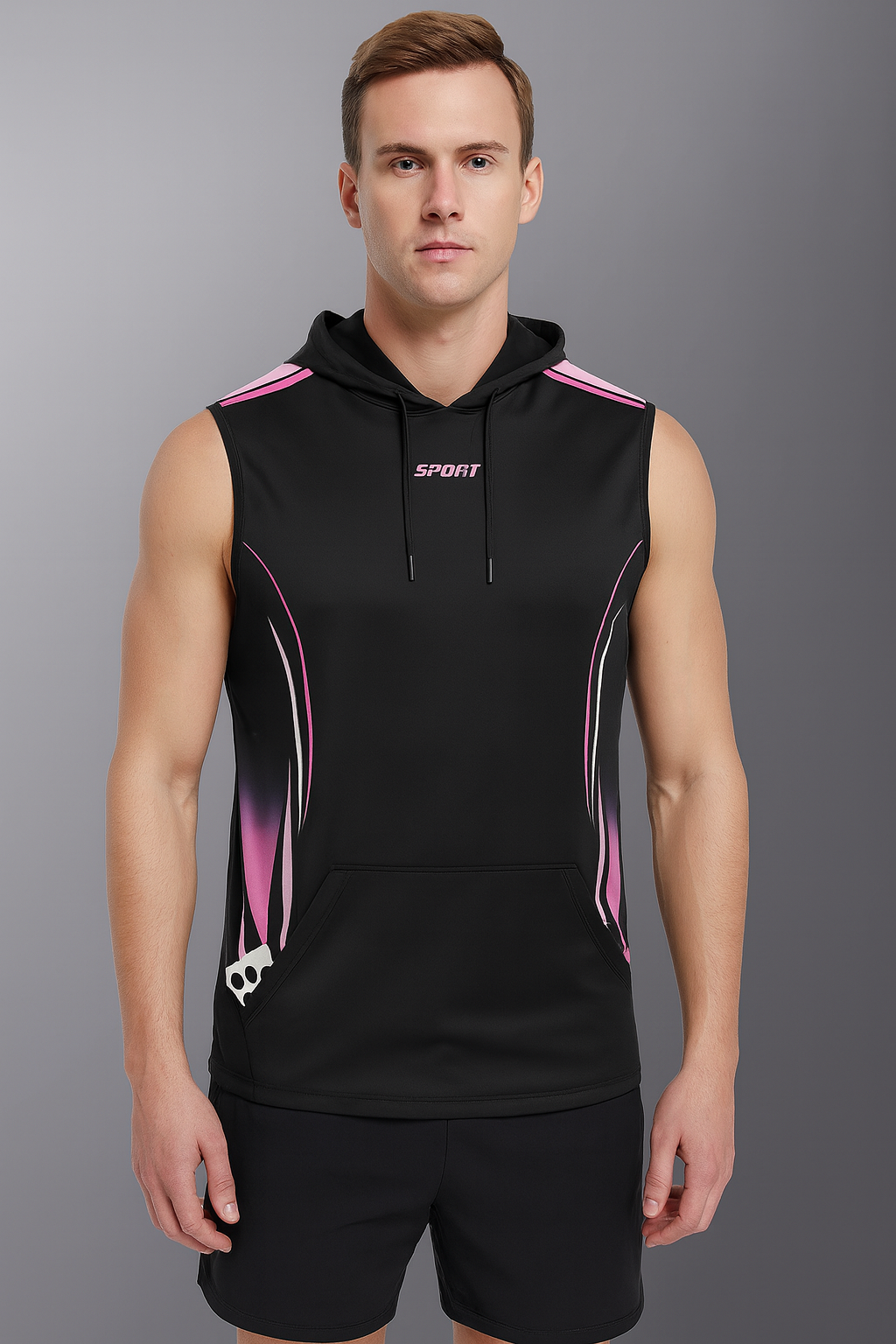 Men’s Quick-Dry Hooded Sports Vest – Ice Silk Breathable Sleeveless Gym Top for Running & Streetwear