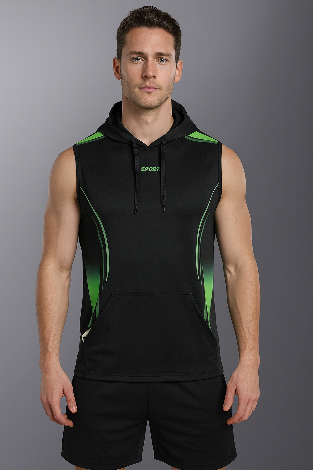 Men’s Quick-Dry Hooded Sports Vest – Ice Silk Breathable Sleeveless Gym Top for Running & Streetwear