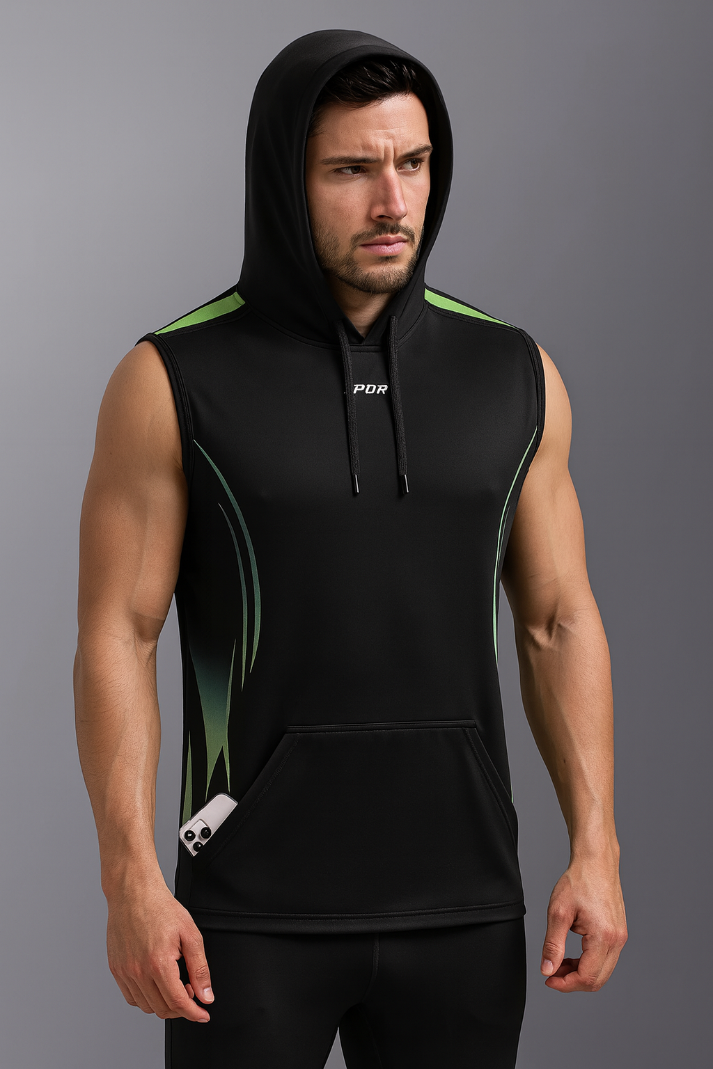 Men’s Quick-Dry Hooded Sports Vest – Ice Silk Breathable Sleeveless Gym Top for Running & Streetwear