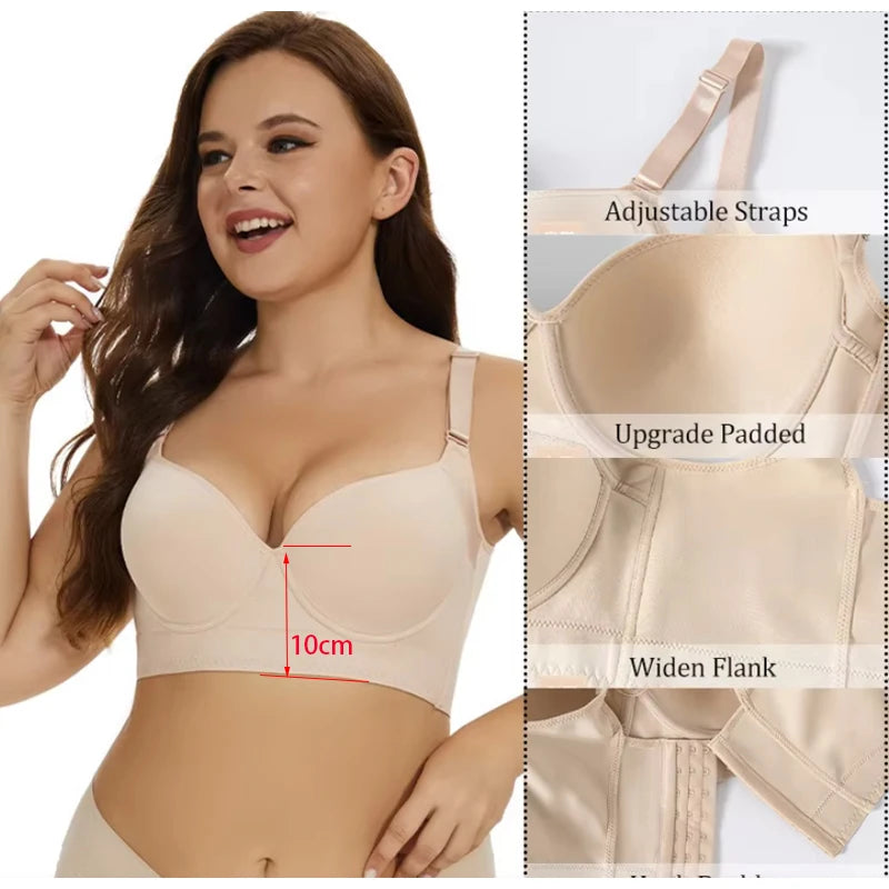 Full Back Coverage Push-Up Bra with Deep Cups and Underwire Support for Enhanced Comfort and Uplift 4