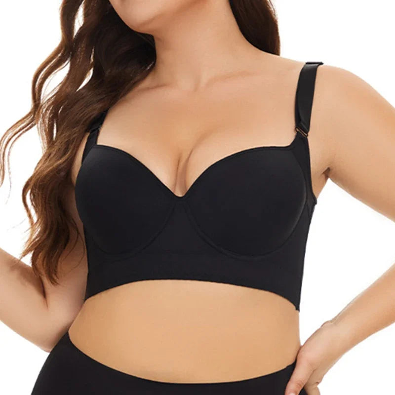 Full Back Coverage Push-Up Bra with Deep Cups and Underwire Support for Enhanced Comfort and Uplift 8