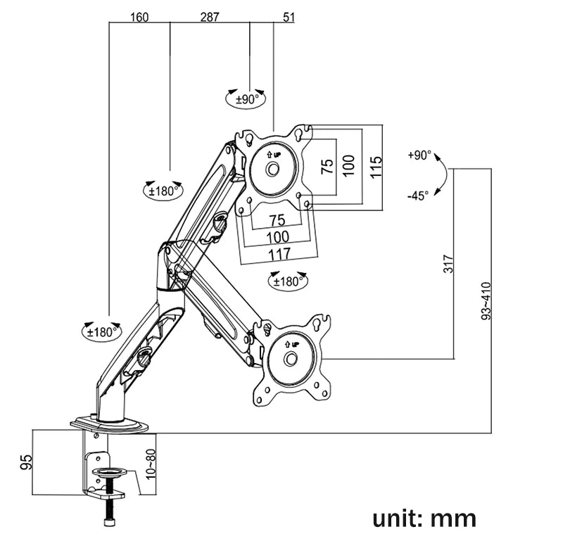 Ergonspace Desktop Monitor Mount