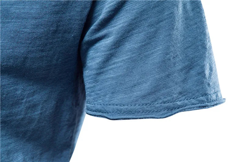 Men’s 100% Cotton Slim Fit V-Neck T-Shirt – Casual Short Sleeve Top for Everyday, Streetwear, and Layering
