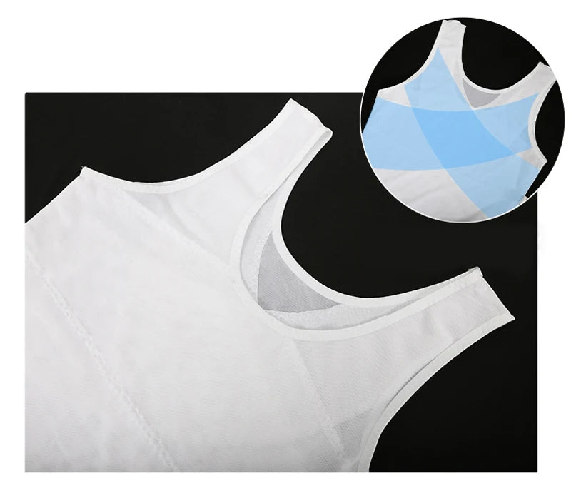 Compression Shirt Men 2-in-1 Body Shaper Vest & Waist Trainer – Tummy Slimming Shapewear for Gynecomastia & Abdomen Control
