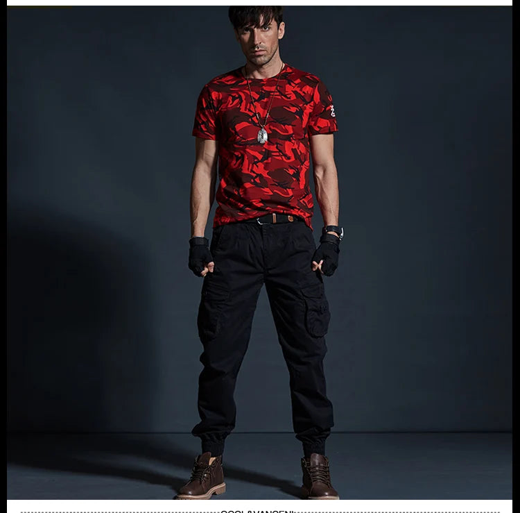 Men’s Tactical Camouflage Cargo Pants – Multi-Pocket Military Style Workwear Joggers