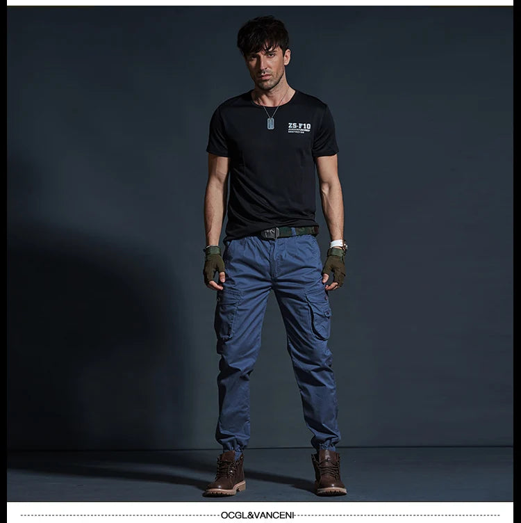 Men’s Tactical Camouflage Cargo Pants – Multi-Pocket Military Style Workwear Joggers