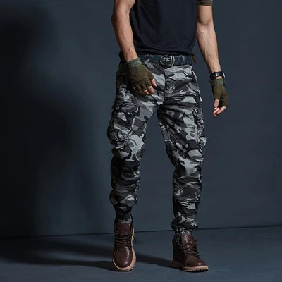 Men’s Tactical Camouflage Cargo Pants – Multi-Pocket Military Style Workwear Joggers