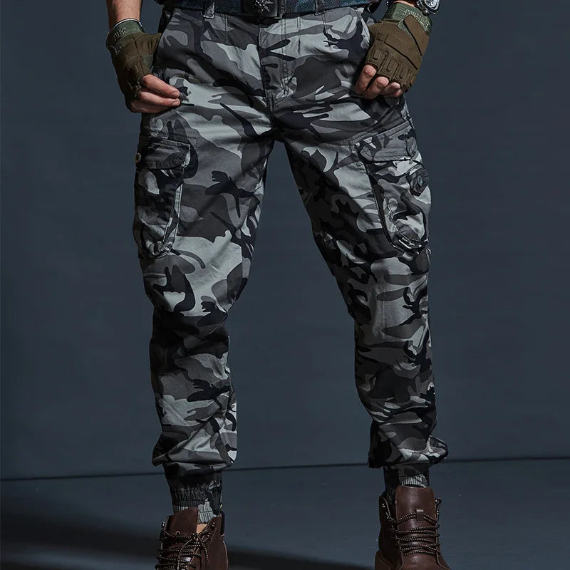 Men’s Tactical Camouflage Cargo Pants – Multi-Pocket Military Style Workwear Joggers
