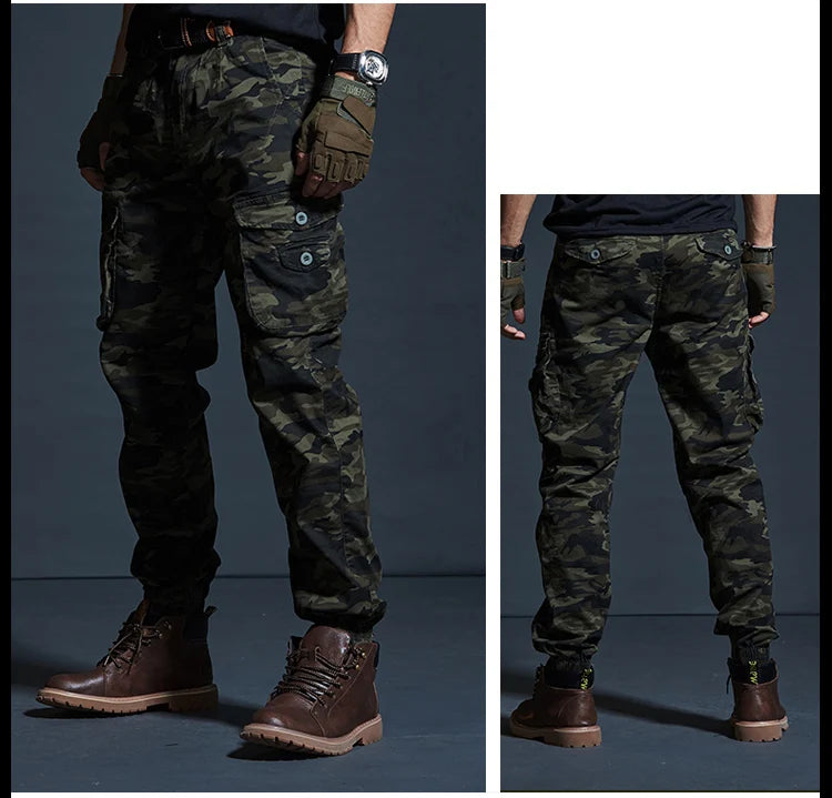 Men’s Tactical Camouflage Cargo Pants – Multi-Pocket Military Style Workwear Joggers