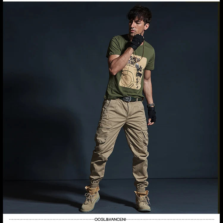 Men’s Tactical Camouflage Cargo Pants – Multi-Pocket Military Style Workwear Joggers