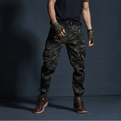 Men’s Tactical Camouflage Cargo Pants – Multi-Pocket Military Style Workwear Joggers