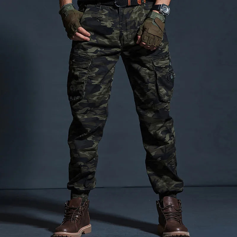 Men’s Tactical Camouflage Cargo Pants – Multi-Pocket Military Style Workwear Joggers