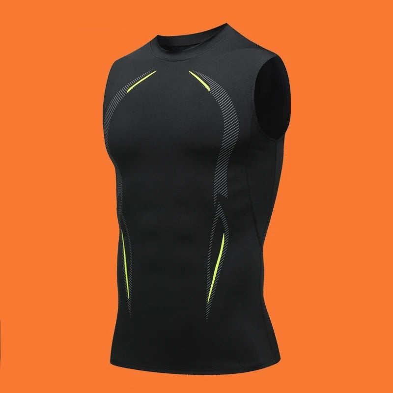 Men’s Compression Tank Top – Hides Belly Fat & Gynecomastia - Sleeveless Quick-Dry Gym Shirt – Muscle Fit Sports Vest for Running, Training & Bodybuilding