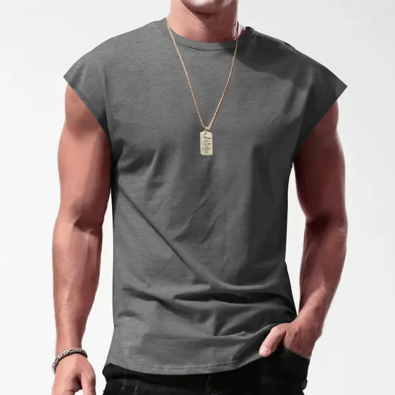 Men's Loose Fit Mesh Gym Tank – Quick Dry Wide Shoulder Sleeveless Sports Shirt for Fitness & Bodybuilding