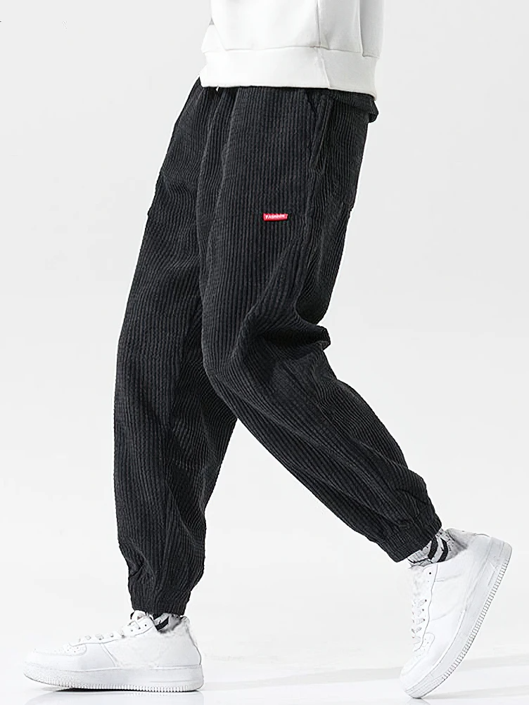 Men’s Baggy Corduroy Jogger Pants – Loose Fit, Drawstring Waist, Thermal Fleece Lining