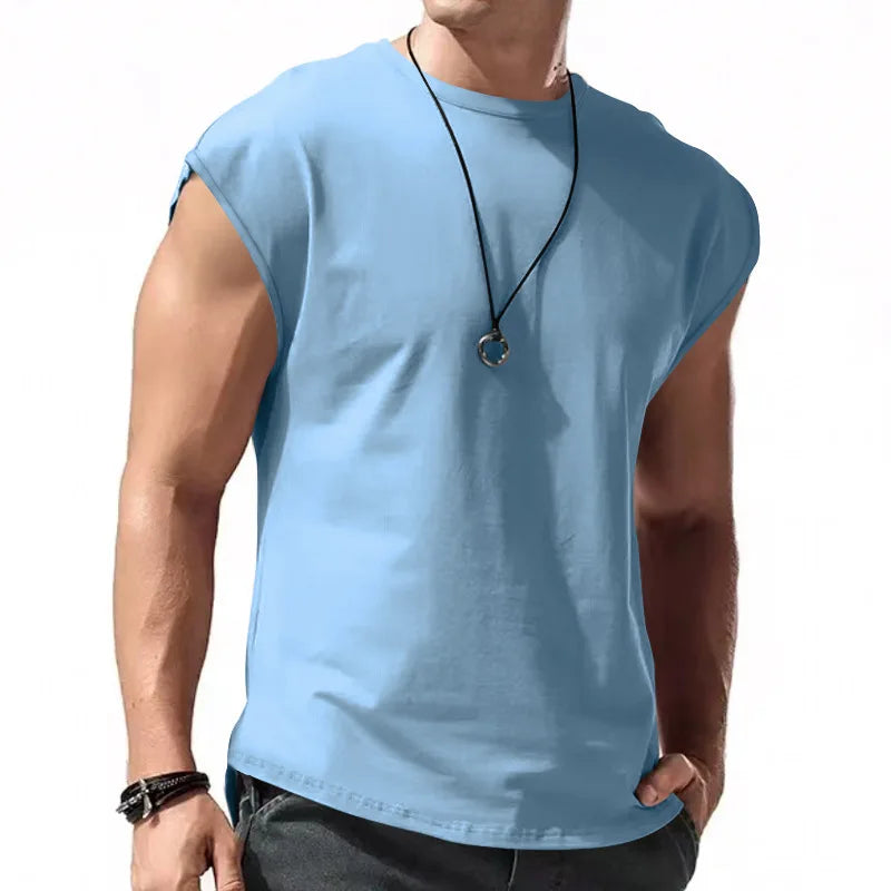 Men's Loose Fit Mesh Gym Tank – Quick Dry Wide Shoulder Sleeveless Sports Shirt for Fitness & Bodybuilding
