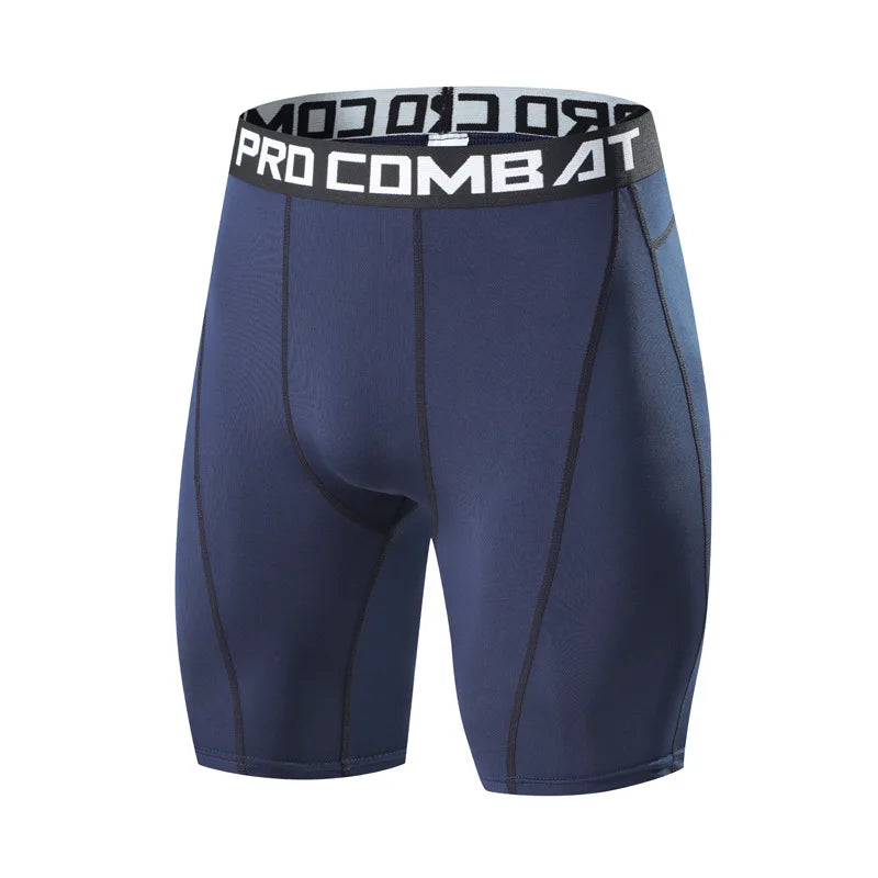 Men's Compression Workout Shorts – Elastic Slim Fit Gym Tights for Bodybuilding & Running