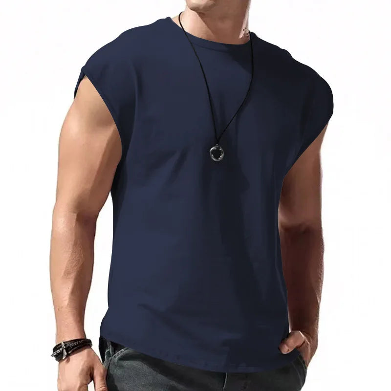 Men's Loose Fit Mesh Gym Tank – Quick Dry Wide Shoulder Sleeveless Sports Shirt for Fitness & Bodybuilding