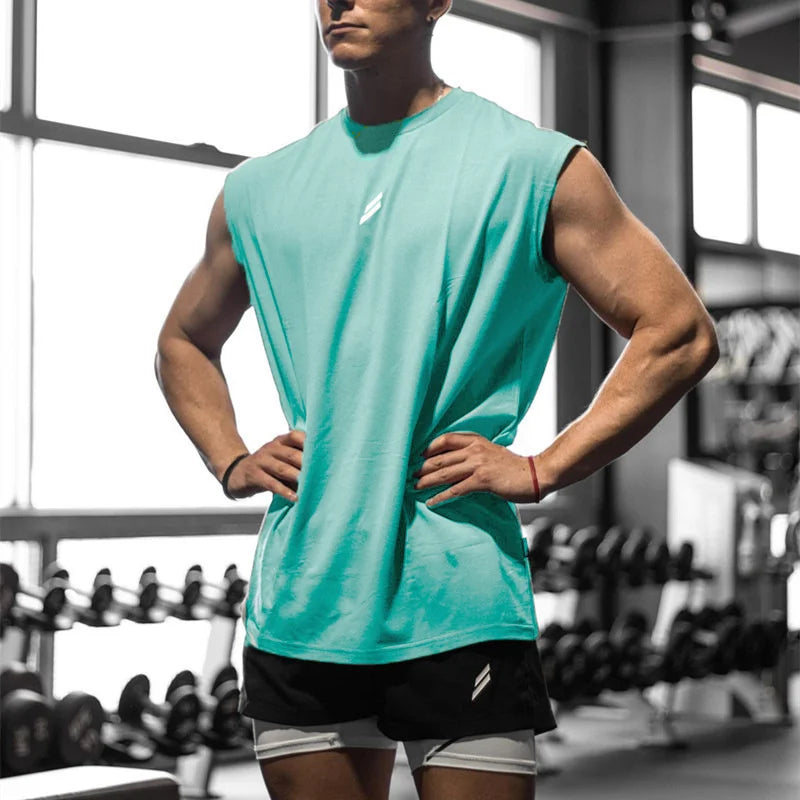 Men’s Sleeveless Gym Tank Top – Loose Fit, Breathable Quick-Dry Workout Shirt for Training & Running