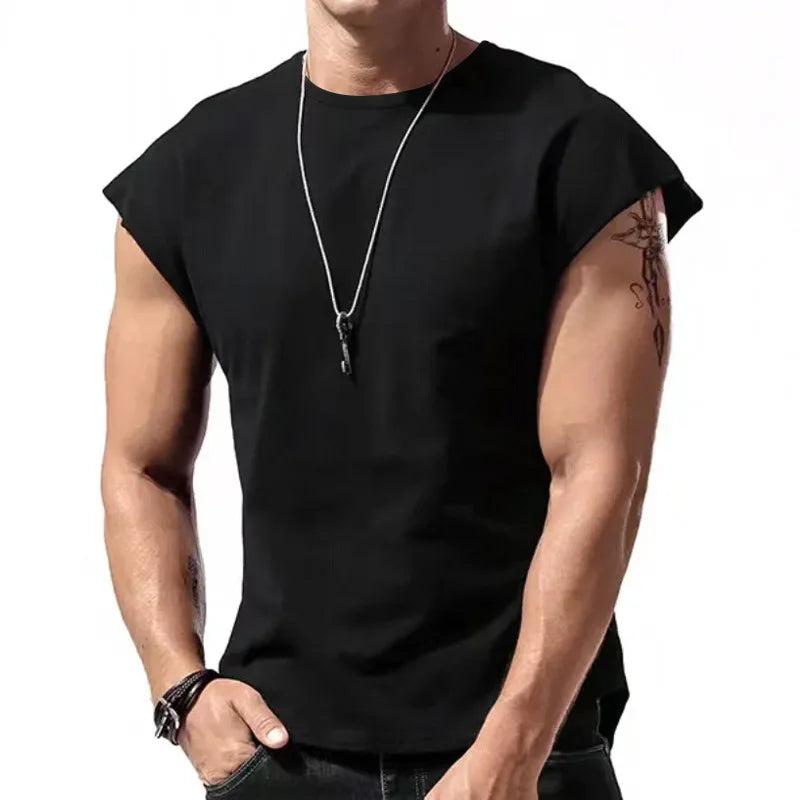 Men's Loose Fit Mesh Gym Tank – Quick Dry Wide Shoulder Sleeveless Sports Shirt for Fitness & Bodybuilding