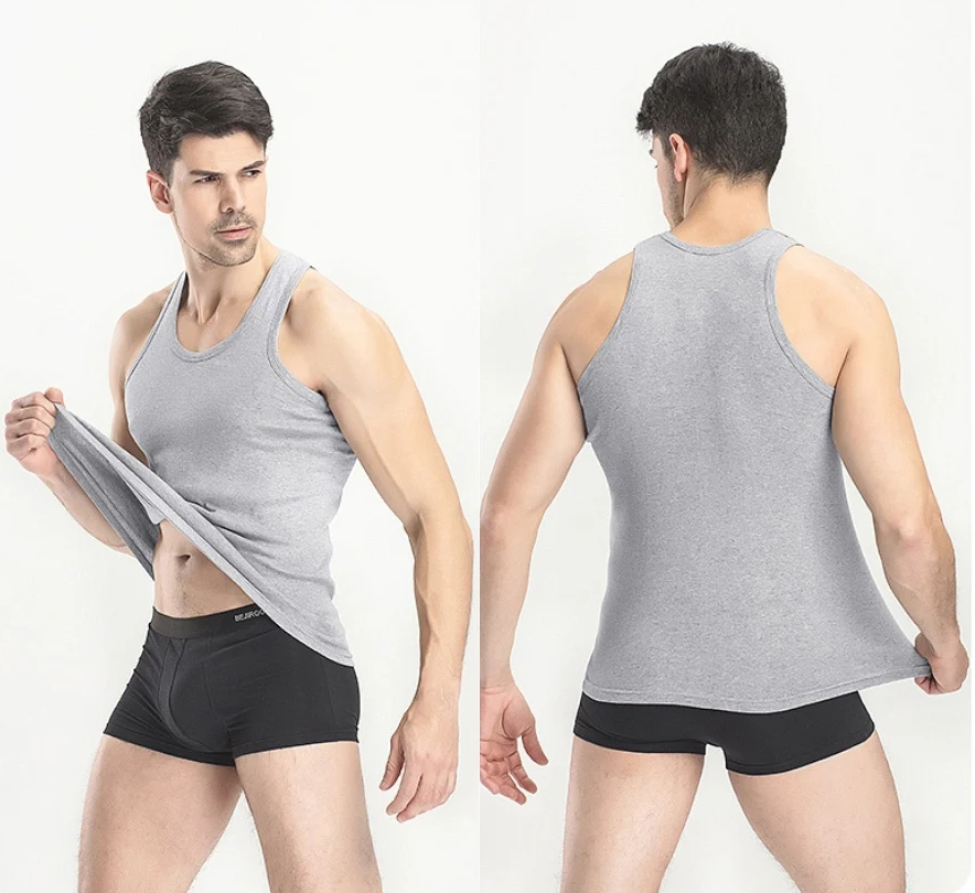Men's Slim Fit Cotton Tank Top – Breathable, All-Season Comfort for Gym & Everyday Wear