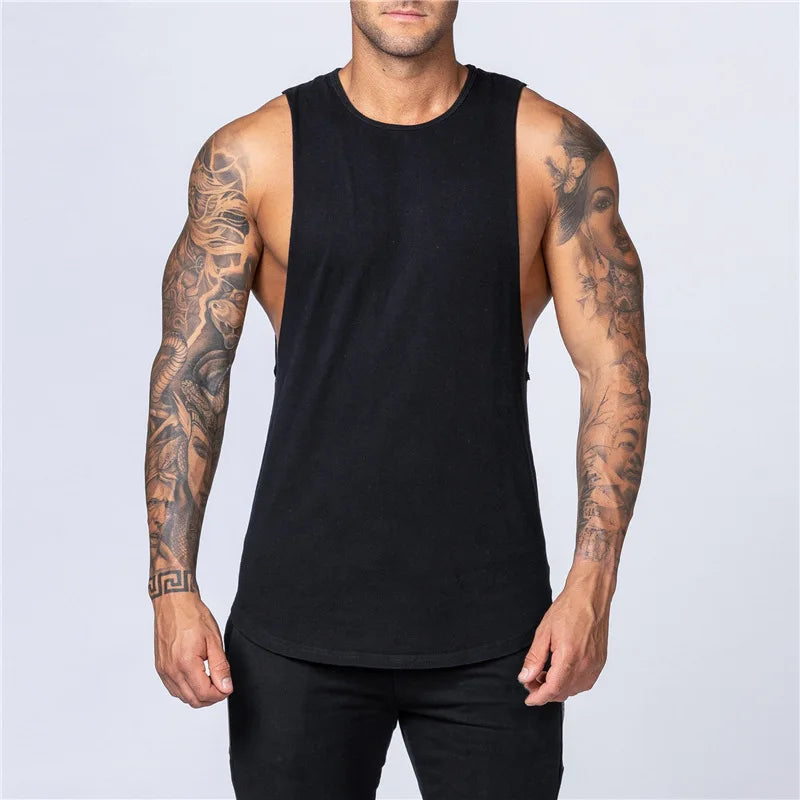 Men’s Cotton Gym Tank Top Shirt – Sleeveless Muscle Fit Vest for Fitness, Bodybuilding, and Training