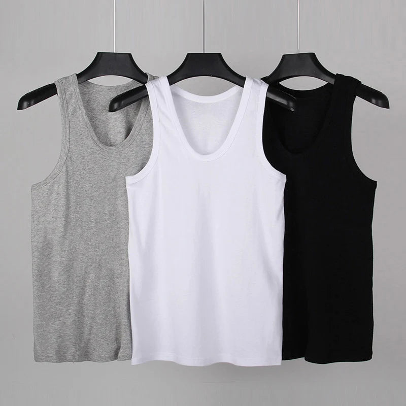 Men's Slim Fit Cotton Tank Top – Breathable, All-Season Comfort for Gym & Everyday Wear