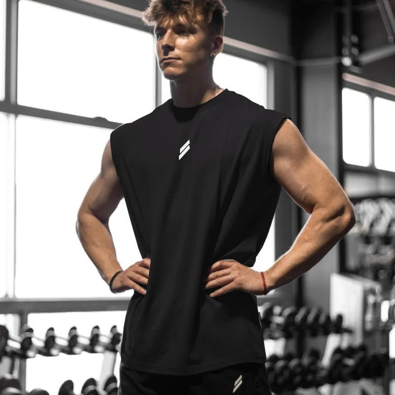 Men’s Sleeveless Gym Tank Top – Loose Fit, Breathable Quick-Dry Workout Shirt for Training & Running