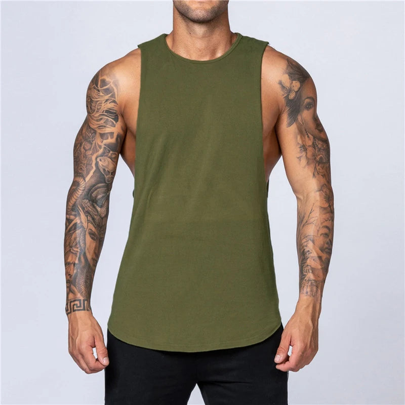 Men’s Cotton Gym Tank Top Shirt – Sleeveless Muscle Fit Vest for Fitness, Bodybuilding, and Training