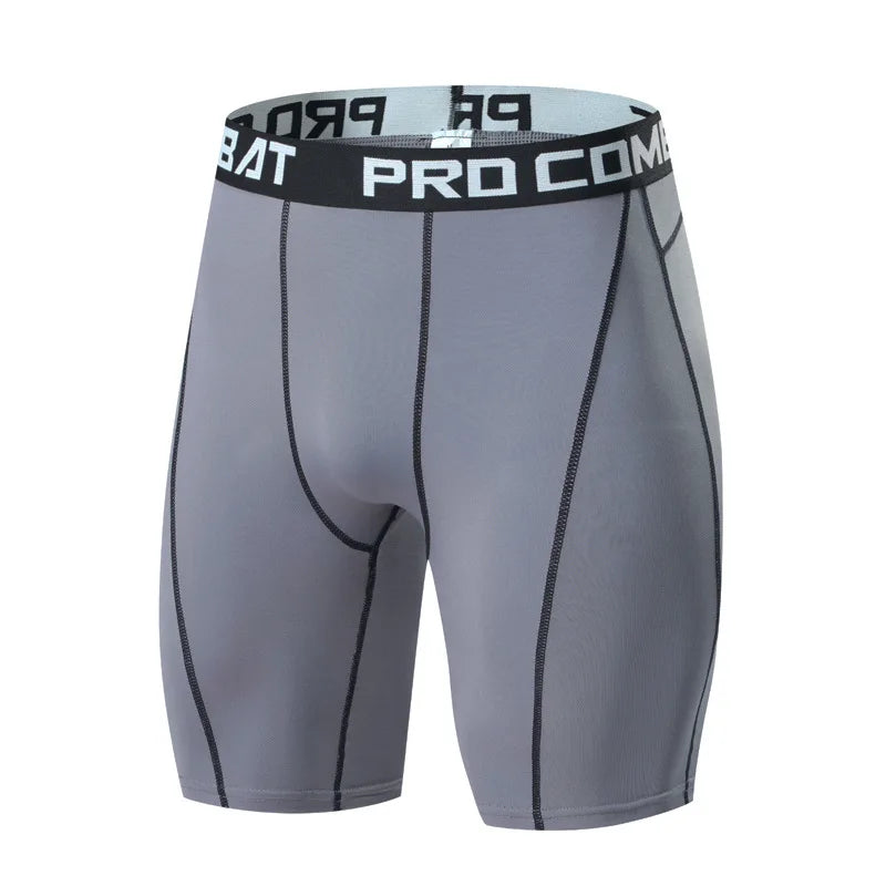 Men's Compression Workout Shorts – Elastic Slim Fit Gym Tights for Bodybuilding & Running