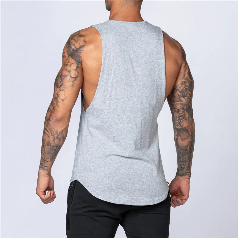 Men’s Cotton Gym Tank Top Shirt – Sleeveless Muscle Fit Vest for Fitness, Bodybuilding, and Training