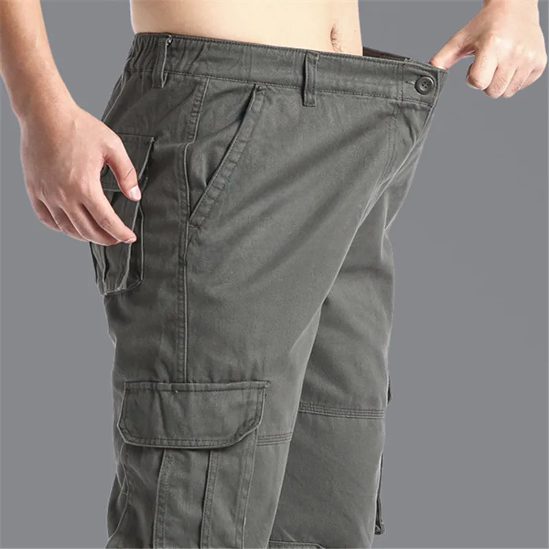 Men’s Tactical Cargo Pants – Loose Fit Outdoor Cotton Work Trousers with Multi Pockets