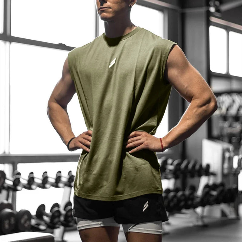 Men’s Sleeveless Gym Tank Top – Loose Fit, Breathable Quick-Dry Workout Shirt for Training & Running