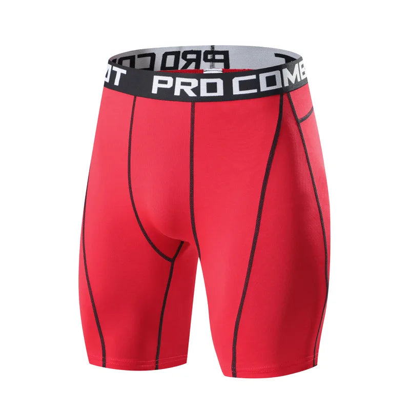 Men's Compression Workout Shorts – Elastic Slim Fit Gym Tights for Bodybuilding & Running