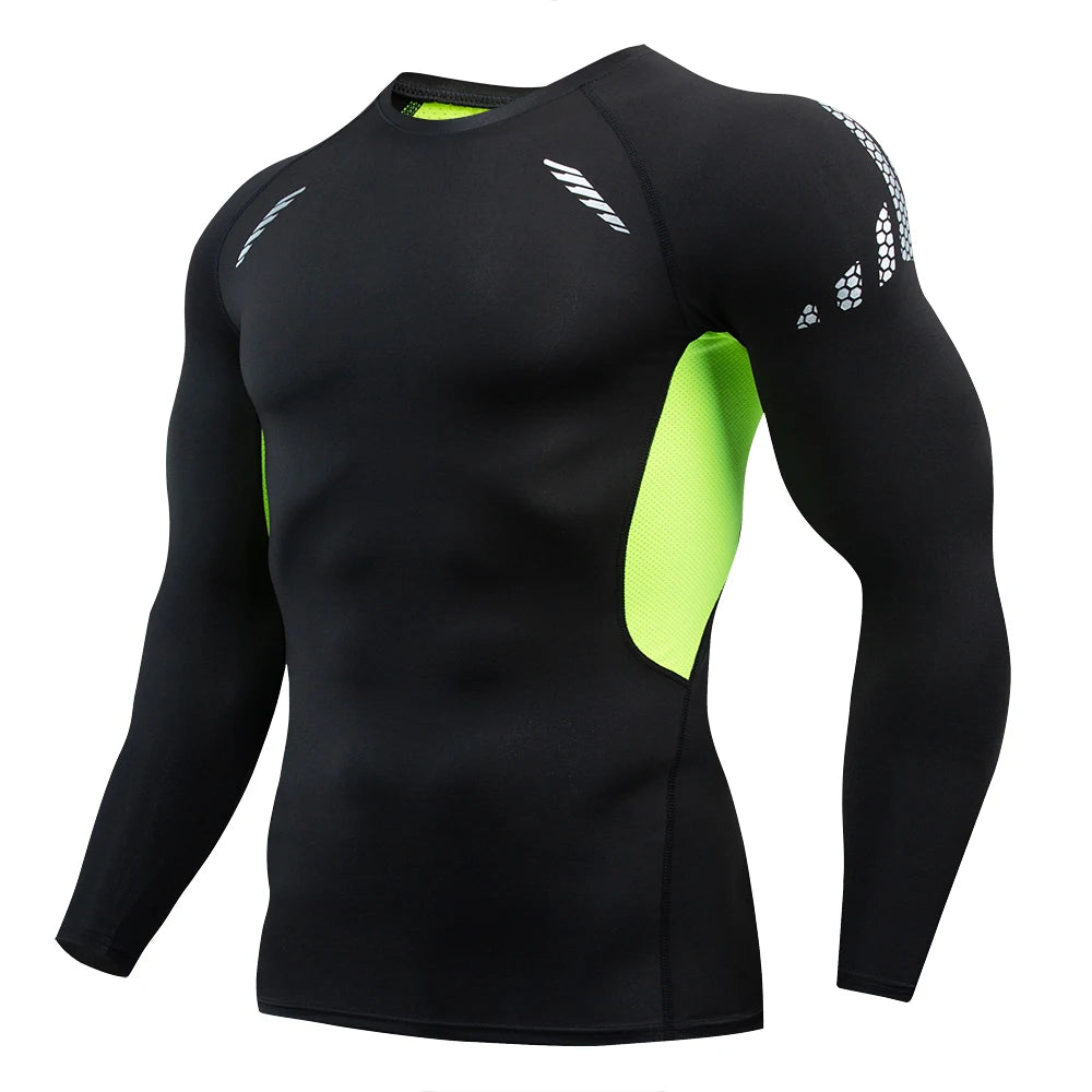 Men’s Solid Compression Shirt – Long Sleeve Athletic Base Layer, Moisture-Wicking Undershirt for Sports, Gym, Training, and Running