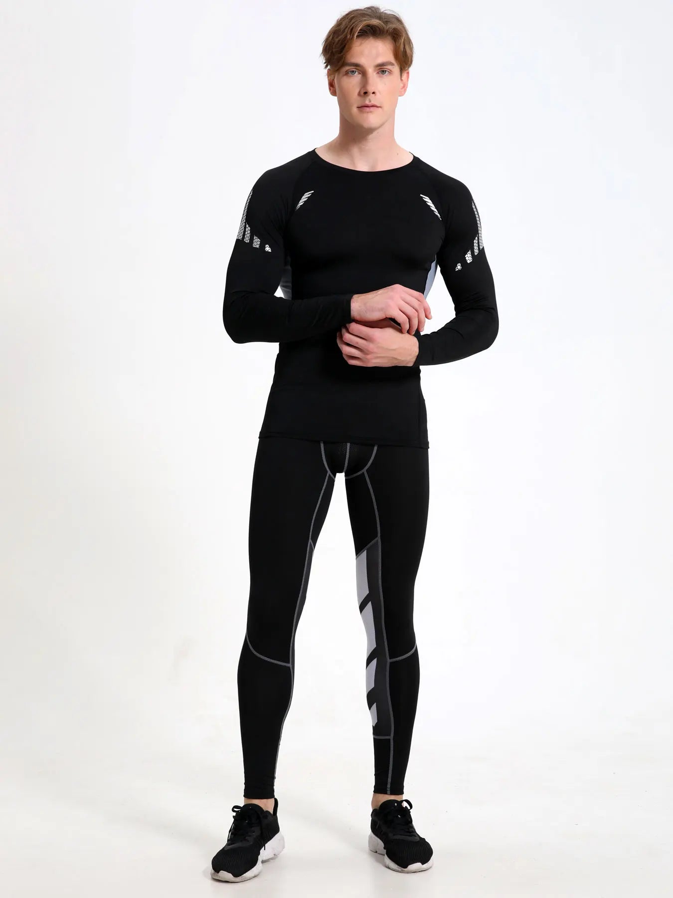 Men’s Solid Compression Shirt – Long Sleeve Athletic Base Layer, Moisture-Wicking Undershirt for Sports, Gym, Training, and Running