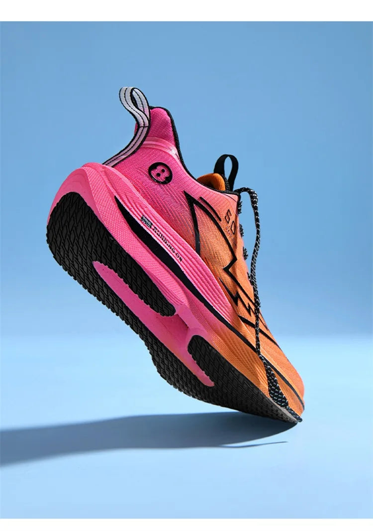 Carbon Plate Running Shoes – Lightweight Cushion Sneakers with Shock Absorption, Breathable Anti-Slip Training Footwear