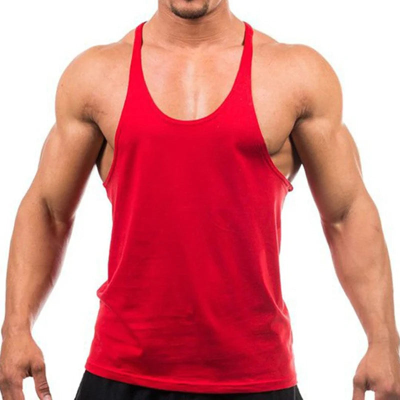 Men’s Bodybuilding Stringer Tank Top – Sleeveless Cotton Gym Shirt for Fitness, Training, and Workout
