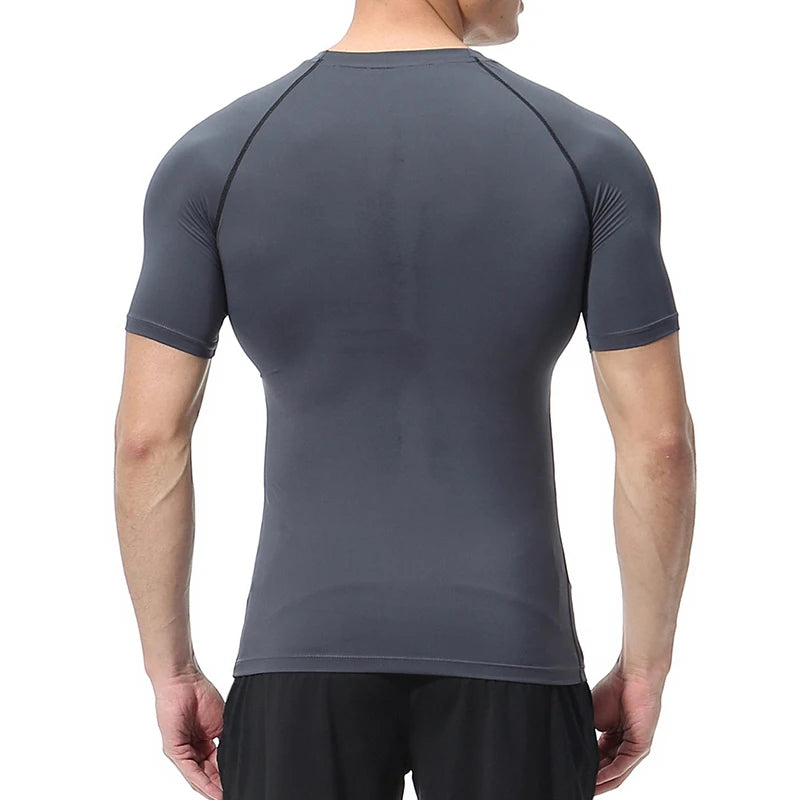 Men’s Cross Print Compression Shirt – Short/Long Sleeve Rash Guard Gym Top, Quick-Dry Base Layer – Hides Belly Fat & Gynecomastia