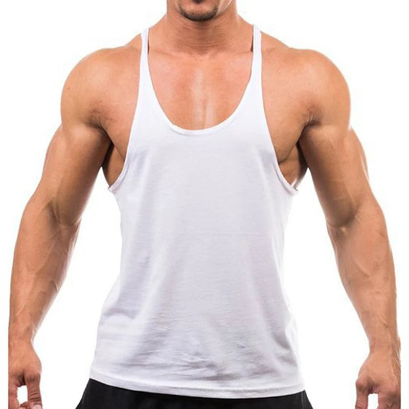 Men’s Bodybuilding Stringer Tank Top – Sleeveless Cotton Gym Shirt for Fitness, Training, and Workout