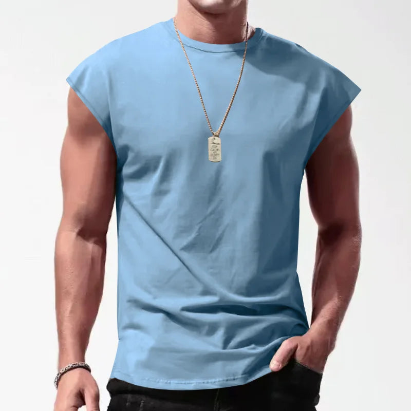 Men's Loose Fit Mesh Gym Tank – Quick Dry Wide Shoulder Sleeveless Sports Shirt for Fitness & Bodybuilding