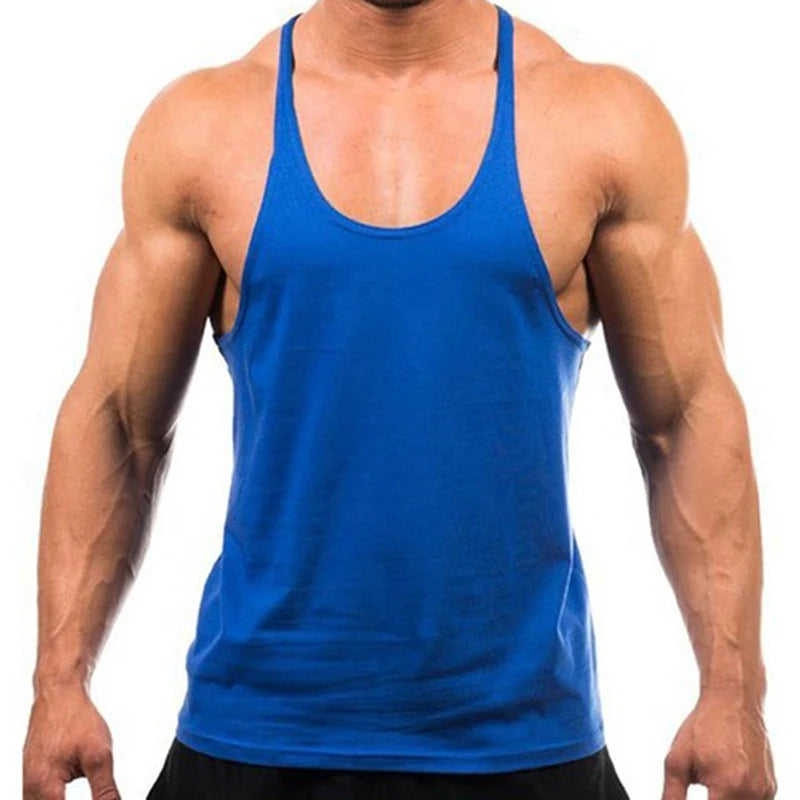 Men’s Bodybuilding Stringer Tank Top – Sleeveless Cotton Gym Shirt for Fitness, Training, and Workout