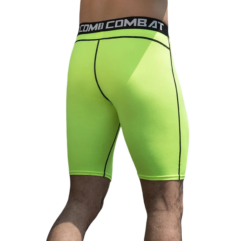 Men's Compression Workout Shorts – Elastic Slim Fit Gym Tights for Bodybuilding & Running
